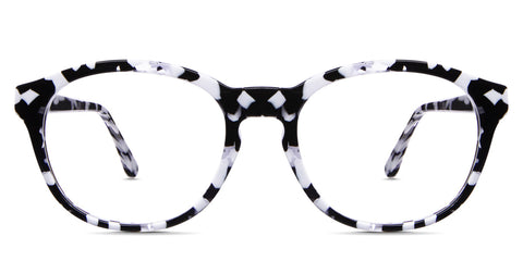 Zenda frame in bloom variant - it's oval frame in tortoise style pattern - medium size frame with acetate material Bold