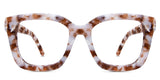 Acra eyeglasses in praline variant in white and brown shades of colours - wide square frame made with acetate material  Bold