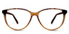 Brooks two toned frame in blond wood variant - made with acetate material in beige, orange and yellow colour - it's oval shape frame Bold