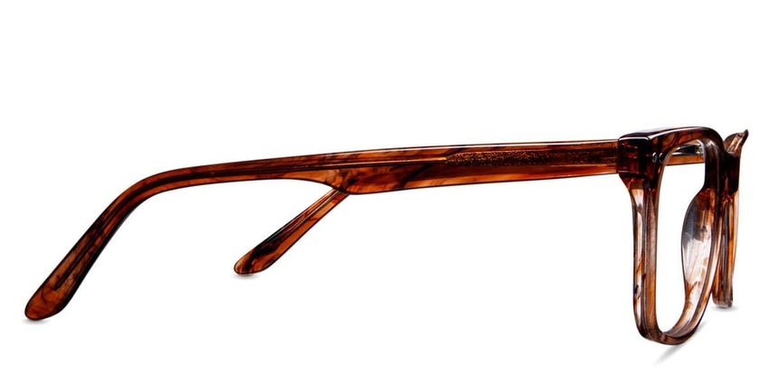 Harris glasses in mahogany variant - it has thin temple arms in dark brown colour and inbuilt nose pads to set the frame on nose easily