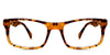 Keene eyeglasses in sundance variant - it's tortoise style square frame made with brown and orange acetate material Bold