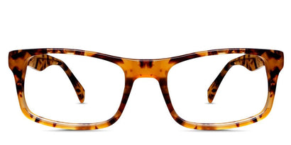 Keene eyeglasses in sundance variant - it's rectangle frame in tortoise style pattern in brown and orange acetate material