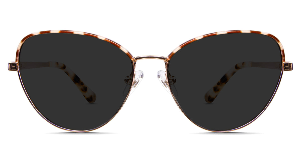 Morris black tinted Standard Solid cat eye sunglasses in bengal variant with adjustable nose pads
