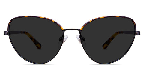 Morris black tinted Standard Solid cat eye sunny sun shine in inky variant - with thin temple arms