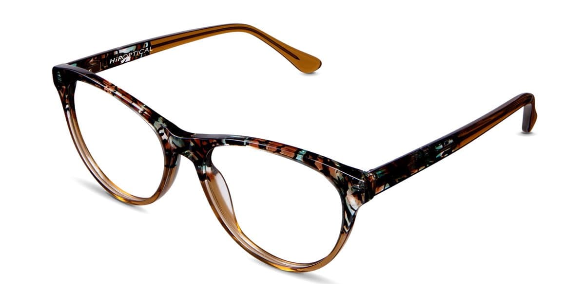 Rogers frame in delwood sand variant - it's medium acetate frame in beige, black and brown colours - it has hip Optical written on right arm