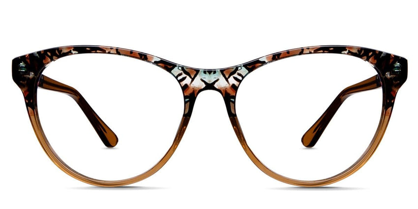 Rogers two toned frame in delwood sand variant - made with acetate material in beige, black and brown colour - it's oval shape frame