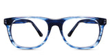Shimer Jr eyeglasses in palatial skies variant - it's a rectagular frame with clear and blue color.