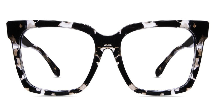 Tanu frame in velvet soothing black and clear beigee color - large size frame can use for all types of lenses best seller