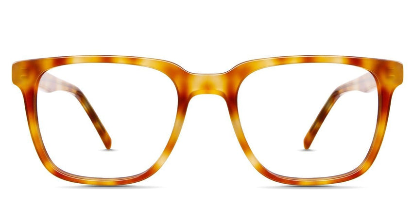 Wagner Jr square eyeglasses in sparkling sun variant - acetate frame in yellow and orange shades of colours - Kids size frame
