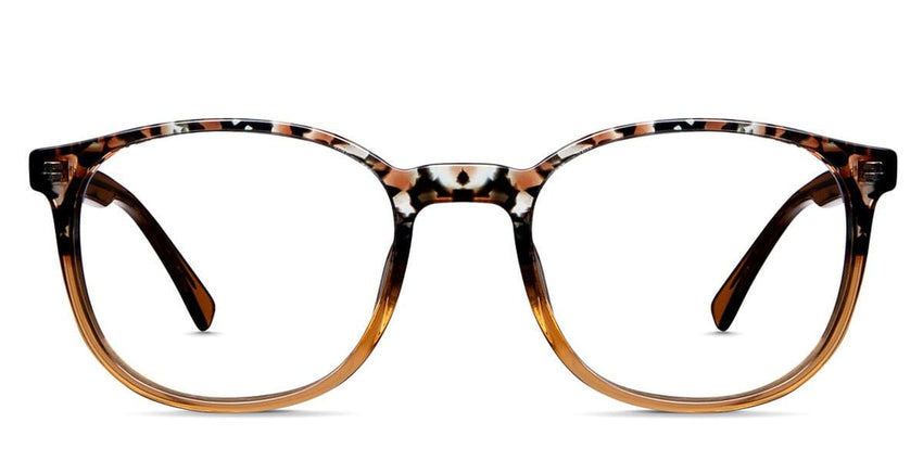 Watson two toned frame in palatial sky variant - made with acetate material in beige, black and white colour - it's oval shape frame