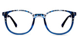 Watson two toned frame in san francisco variant - made with acetate material in black, blue and white colour - it's oval frame