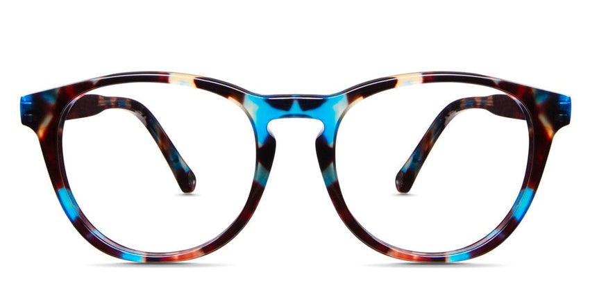 Wiegert Jr eyewear in sweet bluette variant - it's an acetate frame with a color of blue and redish brown