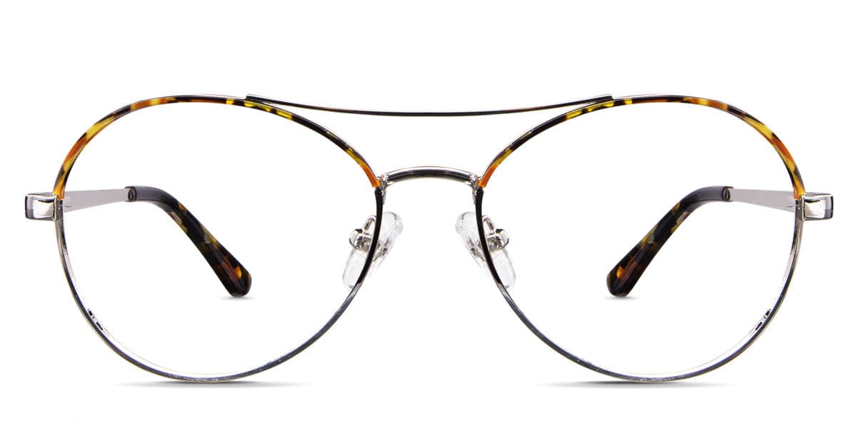 Wilson glasses in lattice variant - round frame in yellow orange and black shades of colours Metal eyeglasses