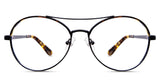 Wilson frame in ramie variant - round frame in beige and black colour Metal eyeglasses