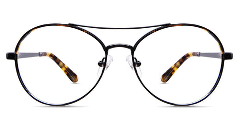 Wilson eyeglasses in ramie variant - aviator style frame with thin temple arms medal
